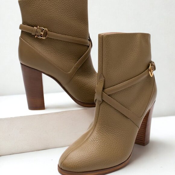 POLLINI Leather Ankle Boots - Picture 1 of 7